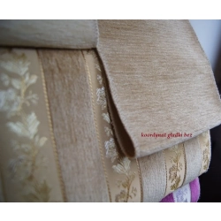 Koordynat szenil beż gładki do  pasów beżowych  żakardowo-szenilowych